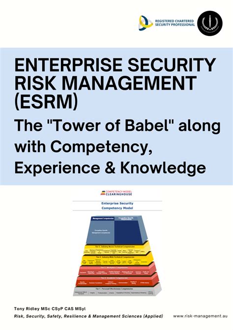 essrwm|Essentials of Enterprise Security Risk Management (ESRM) .